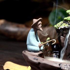 img 2 attached to 🏞️ Create Serene Ambiance with Handmade & Beautiful &#34;Guilin Landscape&#34; Backflow Incense Burner - Includes 10 Free Incense Cones!