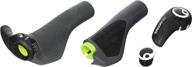 🚴 ergon gs2 ergonomic lock-on bicycle handlebar grips with small size bar end support for mountain, trail, marathon, xc bikes - available in two sizes in black/gray logo