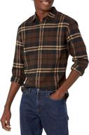 👕 premium quality men's flannel shirts by amazon essentials: regular fit, long sleeve, and style logo