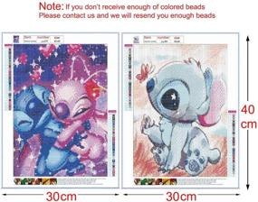 img 3 attached to 🖼️ 5D Diamond Painting Kit 2 Pack - Full Drill DIY Diamond Rhinestone Painting Kits for Adults and Beginners - Embroidery Arts and Crafts - Home Decor - 16 x 12 Inch (Stitch)