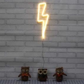 img 3 attached to Eye-Catching Neon Signs Lightning Bolt Decor: Battery & USB Powered LED Art Lights for Living Room, Office, Christmas, Wedding & Party Decoration (NELNB)