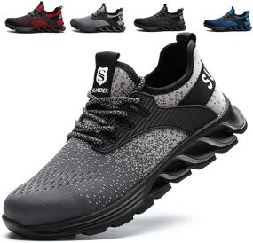 img 4 attached to Unbreakable yet Lightweight: Slip Resistant Construction Shoes by SUADEX