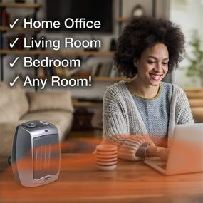 img 2 attached to Lasko 754201 Small Portable Electric Ceramic Space Heater - 🔥 Tip-Over Safety Switch, Overheat Protection, Thermostat, 8-ft Cord - Dark Gray