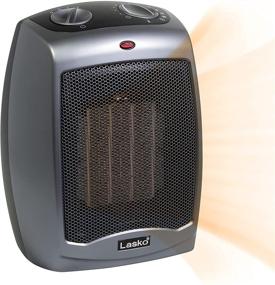 img 4 attached to Lasko 754201 Small Portable Electric Ceramic Space Heater - 🔥 Tip-Over Safety Switch, Overheat Protection, Thermostat, 8-ft Cord - Dark Gray