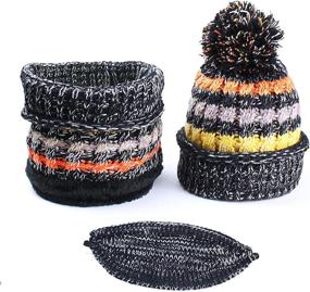 img 1 attached to 🧣 Stay Warm and Fashionable with Our Women Girls Knitted Hat Scarf Mask Set - Winter Must-Have!