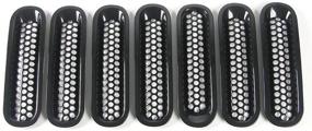 img 1 attached to 🚙 Upgrade Your Jeep Wrangler JK with RT-TCZ 3D Honeycomb Front Grill Mesh Insert Kit - 2007-2017 Jeep Wrangler JK & Rubicon Sahara & Unlimited - 7PCS