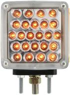 🚦 grand general 77622 gg square 2 face amber/clear led pedestal pearl light for driver side logo