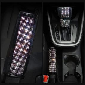 img 1 attached to 💎 Enhance Your Car's Style with LeapoFaith Crystal Diamond Gear Knob Cover - Multicolor Bling Accessories for Women!