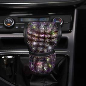 img 4 attached to 💎 Enhance Your Car's Style with LeapoFaith Crystal Diamond Gear Knob Cover - Multicolor Bling Accessories for Women!