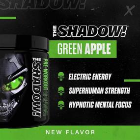 img 2 attached to JNX Sports The Shadow: Premium Pre-Workout Boost with Powerful Energy, Enhanced Mental Focus, Unmatched Strength; 350mg of Caffeine; Suitable for Men & Women; Green Apple Flavor; 30 Servings