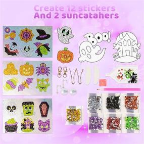 img 2 attached to 🎃 Набор Klever Kits Halloween Big Gem Diamond Painting для детей - Создайте магические наклейки и солнцезащитники - Ремесла с бриллиантовой вышивкой DIY - Идеальный подарок для девочек, включает краски Supplies