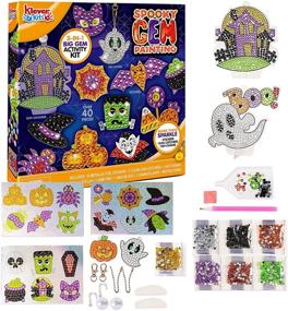 img 3 attached to 🎃 Набор Klever Kits Halloween Big Gem Diamond Painting для детей - Создайте магические наклейки и солнцезащитники - Ремесла с бриллиантовой вышивкой DIY - Идеальный подарок для девочек, включает краски Supplies