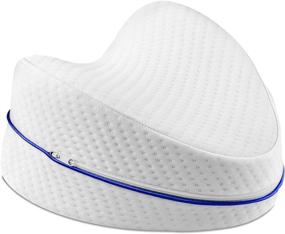 img 4 attached to 👣 Olidik Knee Pillow for Side Sleeping, Pregnancy Pillow for Sciatica Relief, Contour Memory Foam Cushion for White Leg Positioning and Back Pain Relief, Ideal for Hip & Joint Pain and Leg Pain