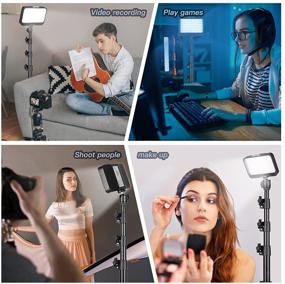 img 3 attached to UBeesize LED Video Light Kit - Dimmable Continuous Portable Photography Lighting with Adjustable Tripod Stand & 5 Color Filters for Tabletop/Low-Angle Shooting, Zoom, Game Streaming, YouTube