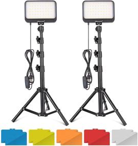 img 4 attached to UBeesize LED Video Light Kit - Dimmable Continuous Portable Photography Lighting with Adjustable Tripod Stand & 5 Color Filters for Tabletop/Low-Angle Shooting, Zoom, Game Streaming, YouTube