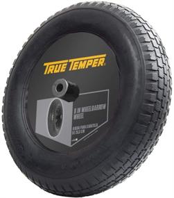 img 1 attached to 🔧 True Temper T22CC 8-Inch Hub Tubed Wheelbarrow Tire Wheel – Ribbed Tread, Black