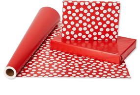 img 3 attached to 🎁 American Greetings Reversible Valentine's Day Wrapping Paper: Red & Black Plaid and Polka Dots, Jumbo 1 Pack (175 sq. ft)