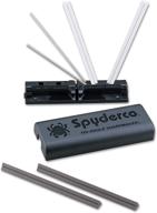 🔪 enhanced spyderco tri-angle sharpmaker with safety rods, instructional dvd, two sets of premium alumina ceramic stones for blade repair and professional-grade finishing - 204mf logo