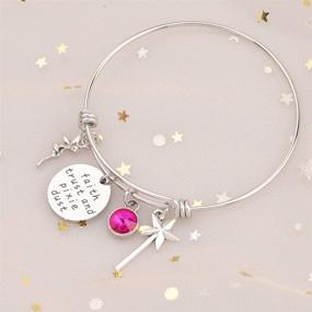 img 1 attached to Beautiful Faith Trust and Pixie Dust Charm Bracelet Keychain: Inspirational Jewelry for a Daily Dose of Magic!