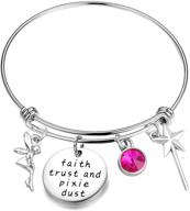 beautiful faith trust and pixie dust charm bracelet keychain: inspirational jewelry for a daily dose of magic! logo