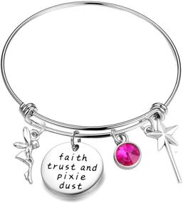 img 4 attached to Beautiful Faith Trust and Pixie Dust Charm Bracelet Keychain: Inspirational Jewelry for a Daily Dose of Magic!