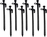 🏕️ explomos heavy-duty steel tent stakes: durable pegs for outdoors, camping, hiking - pack of 8, 11.8”, black логотип