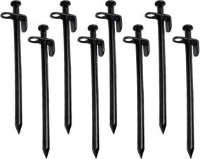 img 4 attached to 🏕️ EXPLOMOS Heavy-Duty Steel Tent Stakes: Durable Pegs for Outdoors, Camping, Hiking - Pack of 8, 11.8”, Black