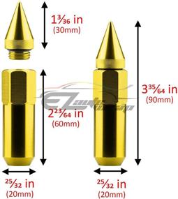 img 2 attached to усовершенствованный SEO: EzAuto Wrap Gold 20 шт. колесные гайки с шипами M12x1.25 - 60мм удлиненные алюминиевые колесные ободы WN03