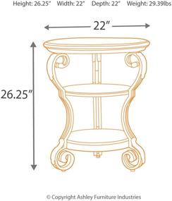 img 2 attached to 🪑 Dark Brown Hand-Finished Chairside End Table with 2 Fixed Shelves - Signature Design by Ashley Nestor, a Traditional Choice