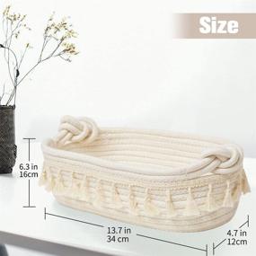 img 3 attached to 🧺 HOSROOME Small Cotton Rope Woven Basket - Organizing Decorative Storage for Bedroom, Nursery, Livingroom, Entryway - Boho Décor, White