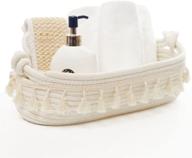 🧺 hosroome small cotton rope woven basket - organizing decorative storage for bedroom, nursery, livingroom, entryway - boho décor, white logo