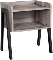 🏭 industrial greige and black end table with storage compartment for small spaces - vasagle ulet054m01 logo