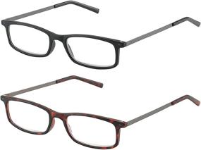 img 3 attached to 👓 Lightweight Reading Glasses Set: 2 Pairs for Men and Women with Slim Cases