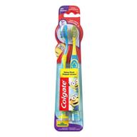 😁 fun minions toothbrush set for kids - 2 count by colgate logo