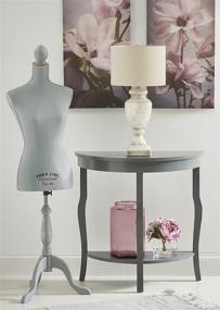 img 3 attached to 🌙 Gray Wood Console Table with Curved Legs and Shelf - Kate and Laurel Lillian Half Moon