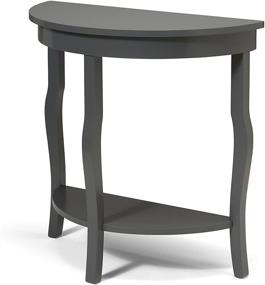 img 4 attached to 🌙 Gray Wood Console Table with Curved Legs and Shelf - Kate and Laurel Lillian Half Moon