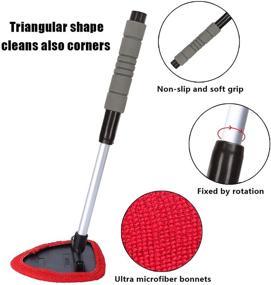 img 2 attached to Silent Shopping Microfiber Car Windshield Cleaning Tool with Detachable Handle Brush, Extendable Handle for Car Window Windshield, Includes 2 Reusable Pads and 30ml Spray Bottle