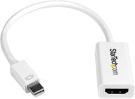 🔌 startech.com active mini displayport to hdmi adapter - 4k 30hz converter - compatible with mac/pc - white logo