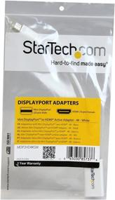 img 1 attached to 🔌 StarTech.com Active Mini DisplayPort to HDMI Adapter - 4K 30Hz Converter - Compatible with Mac/PC - White