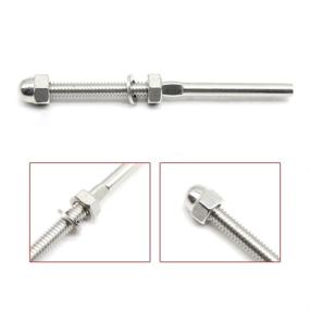 img 2 attached to 🔩 50-Pack Stainless Steel Handrail Railing Cable Tensioner Threaded Stud End Fitting for 1/8 inch Cable Wire