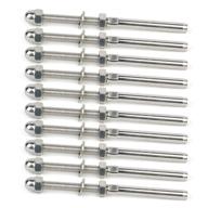 🔩 50-pack stainless steel handrail railing cable tensioner threaded stud end fitting for 1/8 inch cable wire логотип