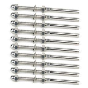 img 4 attached to 🔩 50-Pack Stainless Steel Handrail Railing Cable Tensioner Threaded Stud End Fitting for 1/8 inch Cable Wire