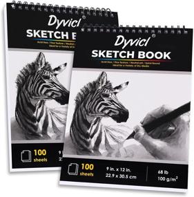 img 4 attached to 🎨 Dyvicl Sketch Pad - 9x12 Sketch Book Set with 100 Sheets (68 lb/100gsm) - Spiral Bound Acid Free Drawing Paper Ideal for Graphite Pencil, Colored Pencil, Charcoal, and Soft Pastel