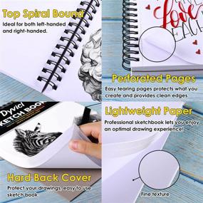 img 1 attached to 🎨 Dyvicl Sketch Pad - 9x12 Sketch Book Set with 100 Sheets (68 lb/100gsm) - Spiral Bound Acid Free Drawing Paper Ideal for Graphite Pencil, Colored Pencil, Charcoal, and Soft Pastel