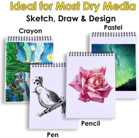 img 2 attached to 🎨 Dyvicl Sketch Pad - 9x12 Sketch Book Set with 100 Sheets (68 lb/100gsm) - Spiral Bound Acid Free Drawing Paper Ideal for Graphite Pencil, Colored Pencil, Charcoal, and Soft Pastel