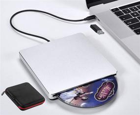 img 1 attached to External DVD Drive Portable Aviation Aluminum Alloy USB 3