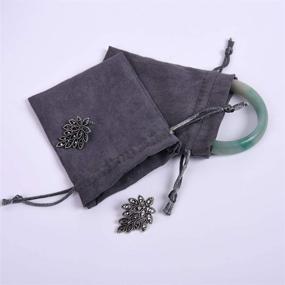 img 1 attached to 🎁 50-Pack Grey Velvet Drawstring Bags: Perfect Wedding Favors, Gift Bags, Jewelry Pouches & Cloth