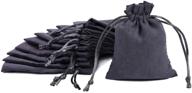 🎁 50-pack grey velvet drawstring bags: perfect wedding favors, gift bags, jewelry pouches & cloth logo