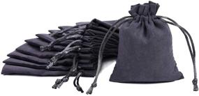 img 4 attached to 🎁 50-Pack Grey Velvet Drawstring Bags: Perfect Wedding Favors, Gift Bags, Jewelry Pouches & Cloth