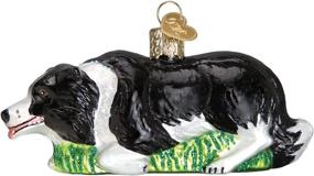 img 4 attached to 🎄 Adorn Your Christmas Tree with Old World Christmas Dog Collection Glass Blown Ornaments featuring Herding Border Collie